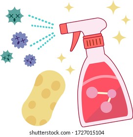 Sterilization / washing spray illustration