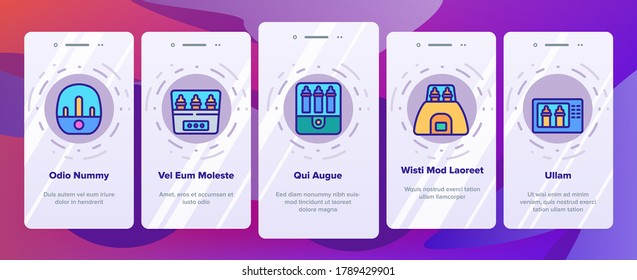 Sterilizer Device Onboarding Mobile App Page Screen Vector. Sterilizer Electronic Equipment Milk Bottle For Cleaning, Steaming And Disinfection Illustrations