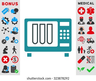 Sterilizer vector icon. Style is bicolor flat symbol, soft blue colors, rounded angles, white background.