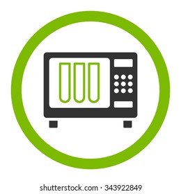 Sterilizer vector icon. Style is bicolor flat rounded symbol, eco green and gray colors, rounded angles, white background.