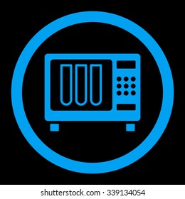 Sterilizer vector icon. Style is flat rounded symbol, blue color, rounded angles, black background.