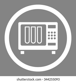 Sterilizer vector icon. Style is flat rounded symbol, white color, rounded angles, gray background.