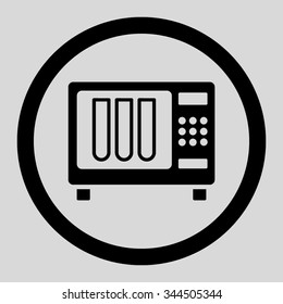 Sterilizer vector icon. Style is flat rounded symbol, black color, rounded angles, light gray background.