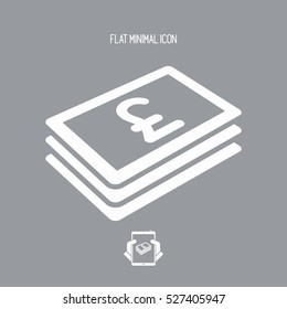 Sterling banknote flat icon