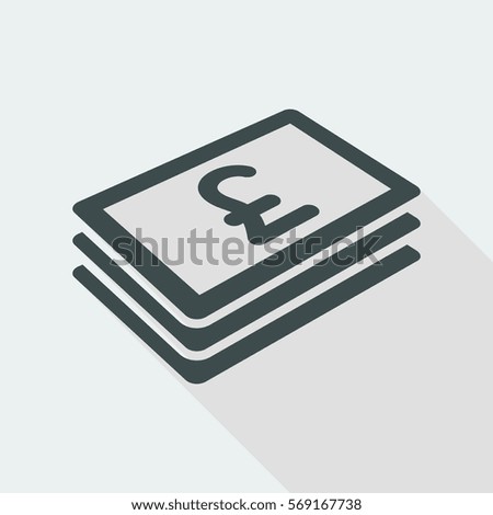 Sterling banknote flat icon
