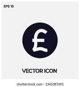  sterling currency vector icon illustration. Funt sterling money symbol icon. Ui/Ux. Premium quality.