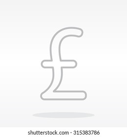 sterling sign, vector design for website, line icon