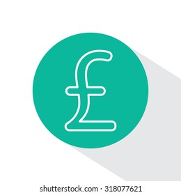 sterling sign, vector design for website, line icon