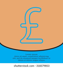 sterling sign, vector design for website, line icon