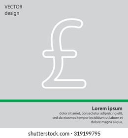 sterling sign, vector design for website, line icon