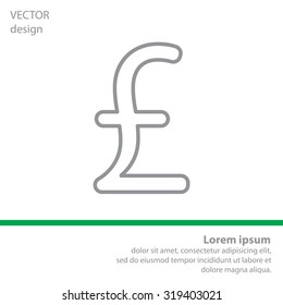 sterling sign, vector design for website, line icon