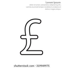 sterling sign, vector design for website, line icon