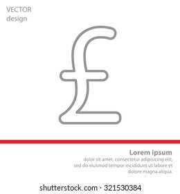 sterling sign, vector design for website, line icon