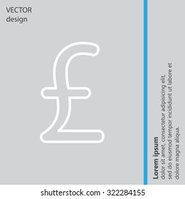 sterling sign, vector design for website, line icon