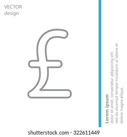 sterling sign, vector design for website, line icon