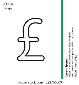 sterling sign, vector design for website, line icon