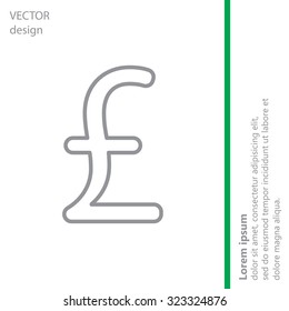 sterling sign, vector design for website, line icon