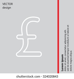 sterling sign, vector design for website, line icon