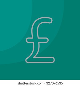 sterling sign, vector design for website, line icon