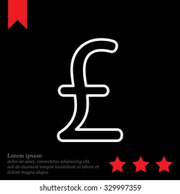 sterling sign, vector design for website, line icon