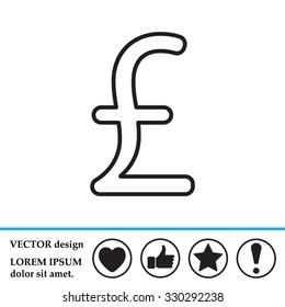 sterling sign, vector design for website, line icon