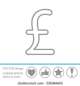 sterling sign, vector design for website, line icon