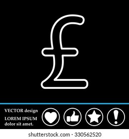 sterling sign, vector design for website, line icon