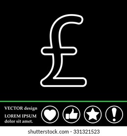 sterling sign, vector design for website, line icon