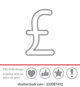 sterling sign, vector design for website, line icon