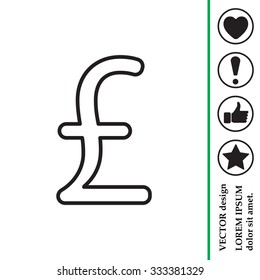 sterling sign, vector design for website, line icon