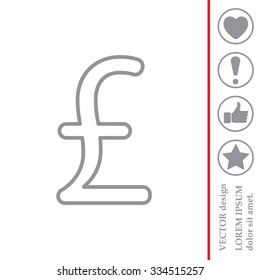 sterling sign, vector design for website, line icon