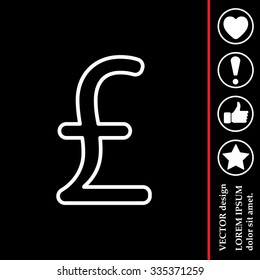 sterling sign, vector design for website, line icon