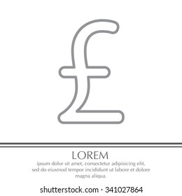 sterling sign, vector design for website, line icon