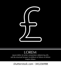 sterling sign, vector design for website, line icon