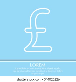 sterling sign, vector design for website, line icon