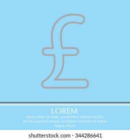 sterling sign, vector design for website, line icon