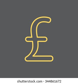 sterling sign, vector design for website, line icon