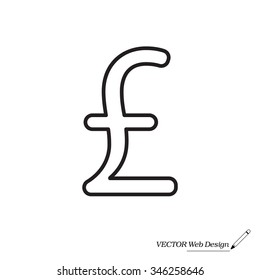 sterling sign, vector design for website, line icon