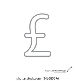 sterling sign, vector design for website, line icon