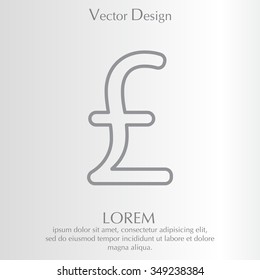 sterling sign, vector design for website, line icon