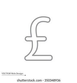 sterling sign, vector design for website, line icon