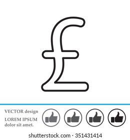 sterling sign, vector design for website, line icon