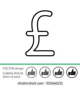 sterling sign, vector design for website, line icon