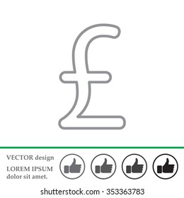 sterling sign, vector design for website, line icon