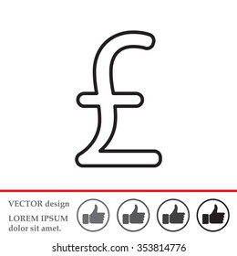 sterling sign, vector design for website, line icon