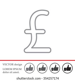 sterling sign, vector design for website, line icon