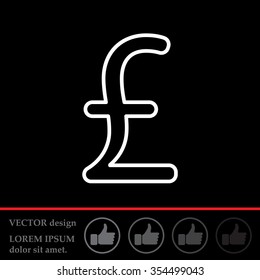 sterling sign, vector design for website, line icon
