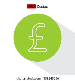 sterling sign, vector design for website, line icon