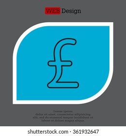 sterling sign, vector design for website, line icon