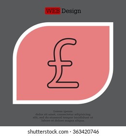 sterling sign, vector design for website, line icon